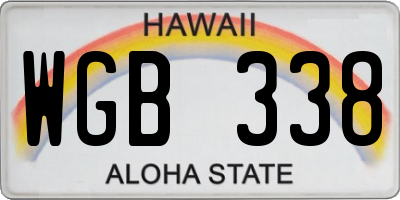 HI license plate WGB338