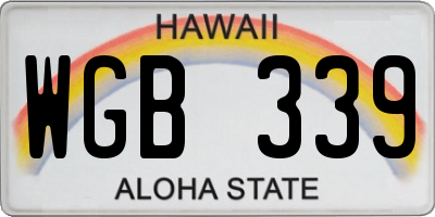HI license plate WGB339