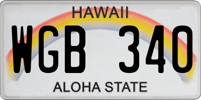 HI license plate WGB340