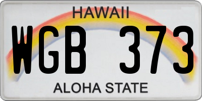 HI license plate WGB373