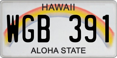 HI license plate WGB391