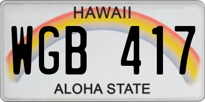 HI license plate WGB417