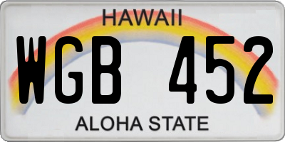 HI license plate WGB452