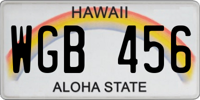 HI license plate WGB456