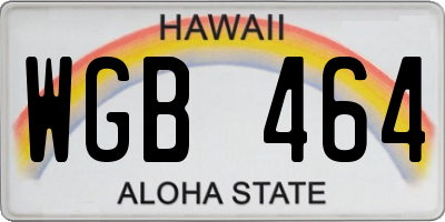 HI license plate WGB464