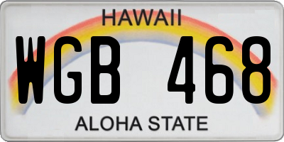 HI license plate WGB468