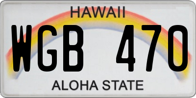HI license plate WGB470