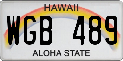 HI license plate WGB489