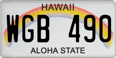HI license plate WGB490
