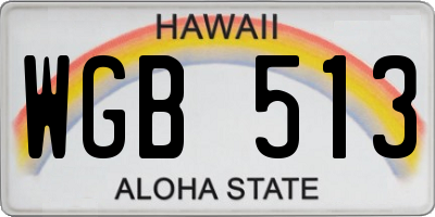 HI license plate WGB513