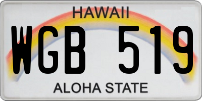 HI license plate WGB519