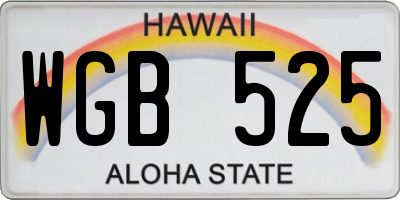 HI license plate WGB525