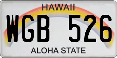 HI license plate WGB526