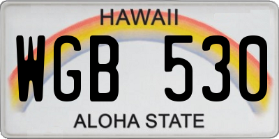 HI license plate WGB530