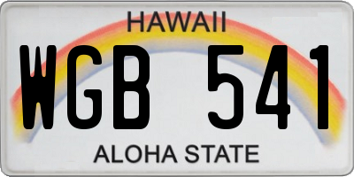 HI license plate WGB541