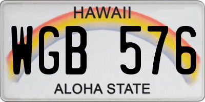 HI license plate WGB576