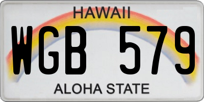 HI license plate WGB579
