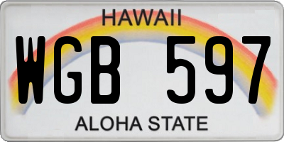HI license plate WGB597