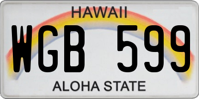HI license plate WGB599