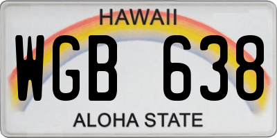HI license plate WGB638