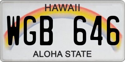 HI license plate WGB646