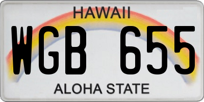 HI license plate WGB655