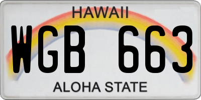 HI license plate WGB663