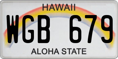 HI license plate WGB679