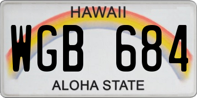 HI license plate WGB684