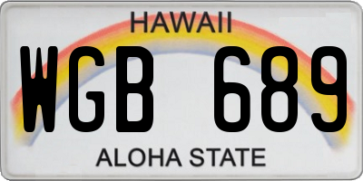 HI license plate WGB689