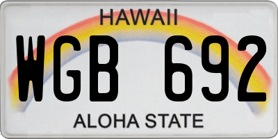 HI license plate WGB692