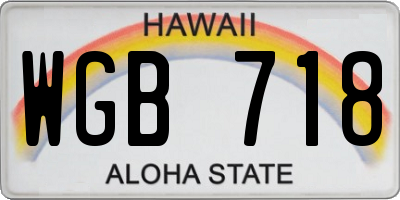 HI license plate WGB718