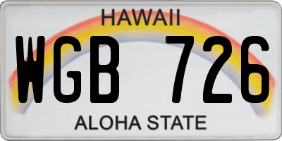 HI license plate WGB726