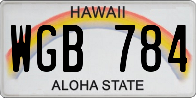 HI license plate WGB784