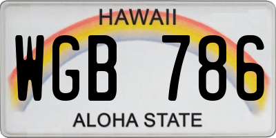 HI license plate WGB786