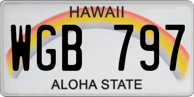 HI license plate WGB797