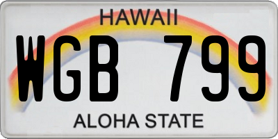 HI license plate WGB799