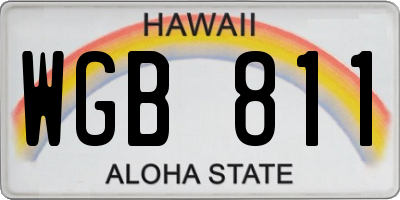HI license plate WGB811