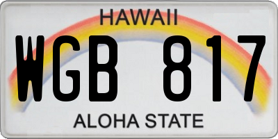 HI license plate WGB817