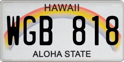 HI license plate WGB818
