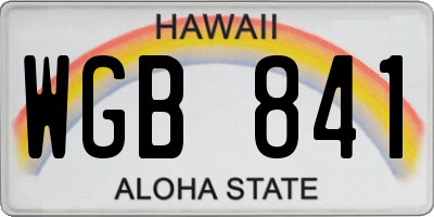 HI license plate WGB841