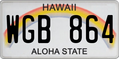 HI license plate WGB864