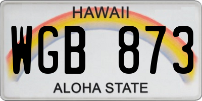 HI license plate WGB873