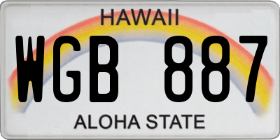 HI license plate WGB887