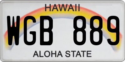 HI license plate WGB889