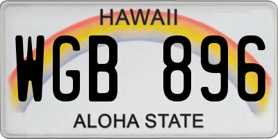 HI license plate WGB896