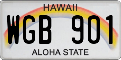 HI license plate WGB901