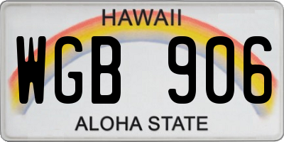 HI license plate WGB906