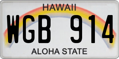 HI license plate WGB914