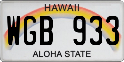 HI license plate WGB933